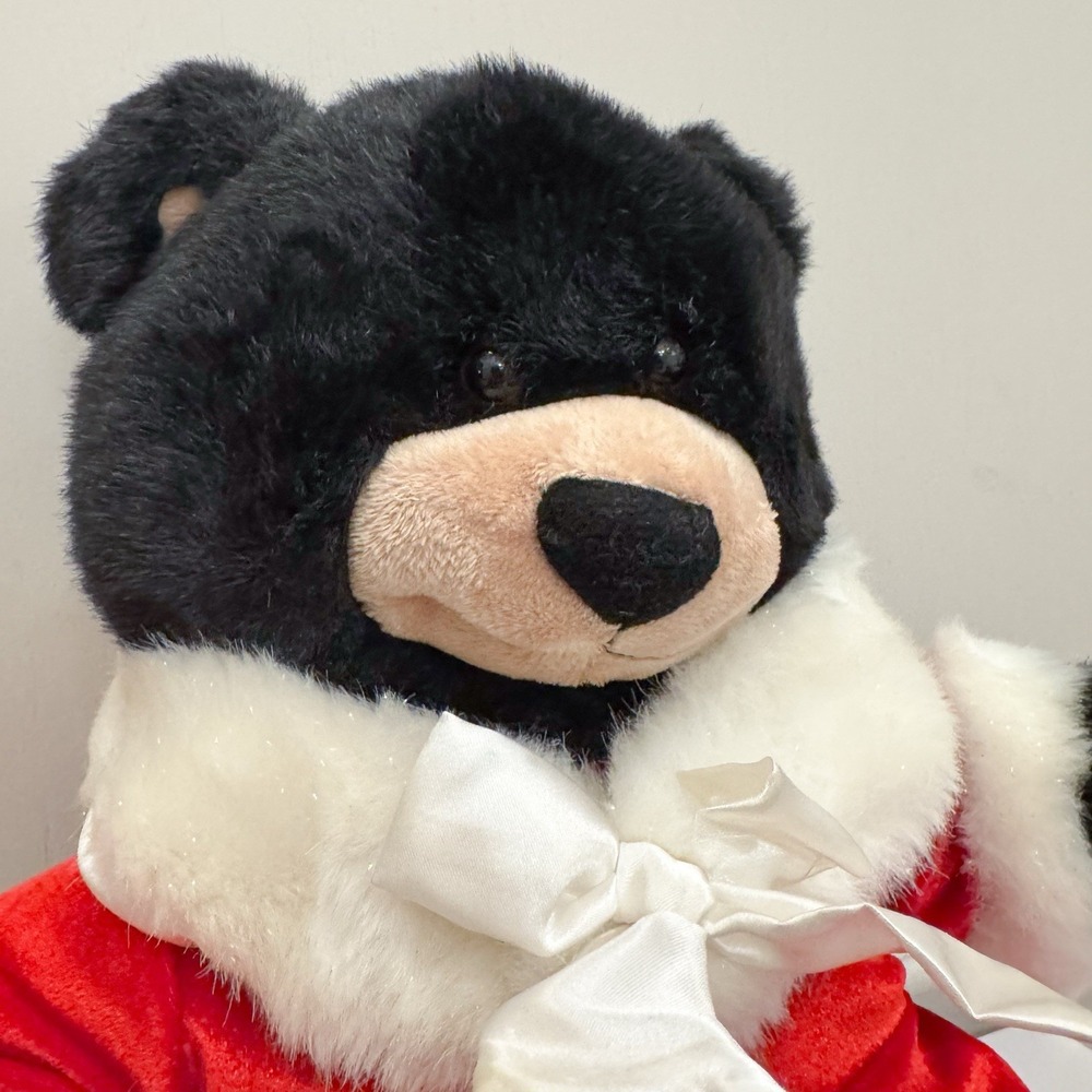 Build a Bear Black Bear In Santa Dress Plush‎ Stuffed Animal 15" BAB Christmas - Picture 3 of 9
